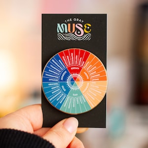 Retro Feelings Wheel Enamel Pin, 70s Colors, 6 Core Emotions, Unique Artsy Pin, Mental Health Pin, Affirmations Pin, Emotions Wheel