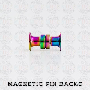 Deluxe MAGNETIC Locking Pin Back for Enamel Pins (Rad Backs), Set of 2, Secure Brooch Pin, Pinback Clutches, Lapel Clutch Jewelry Accessory