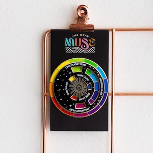 Color Wheel Enamel Pin© Black/Gold ORIGINAL, Moving Enamel Pin, Artist Gift, Interactive Pin, Color Wheel Gift, Artist Enamel Pin