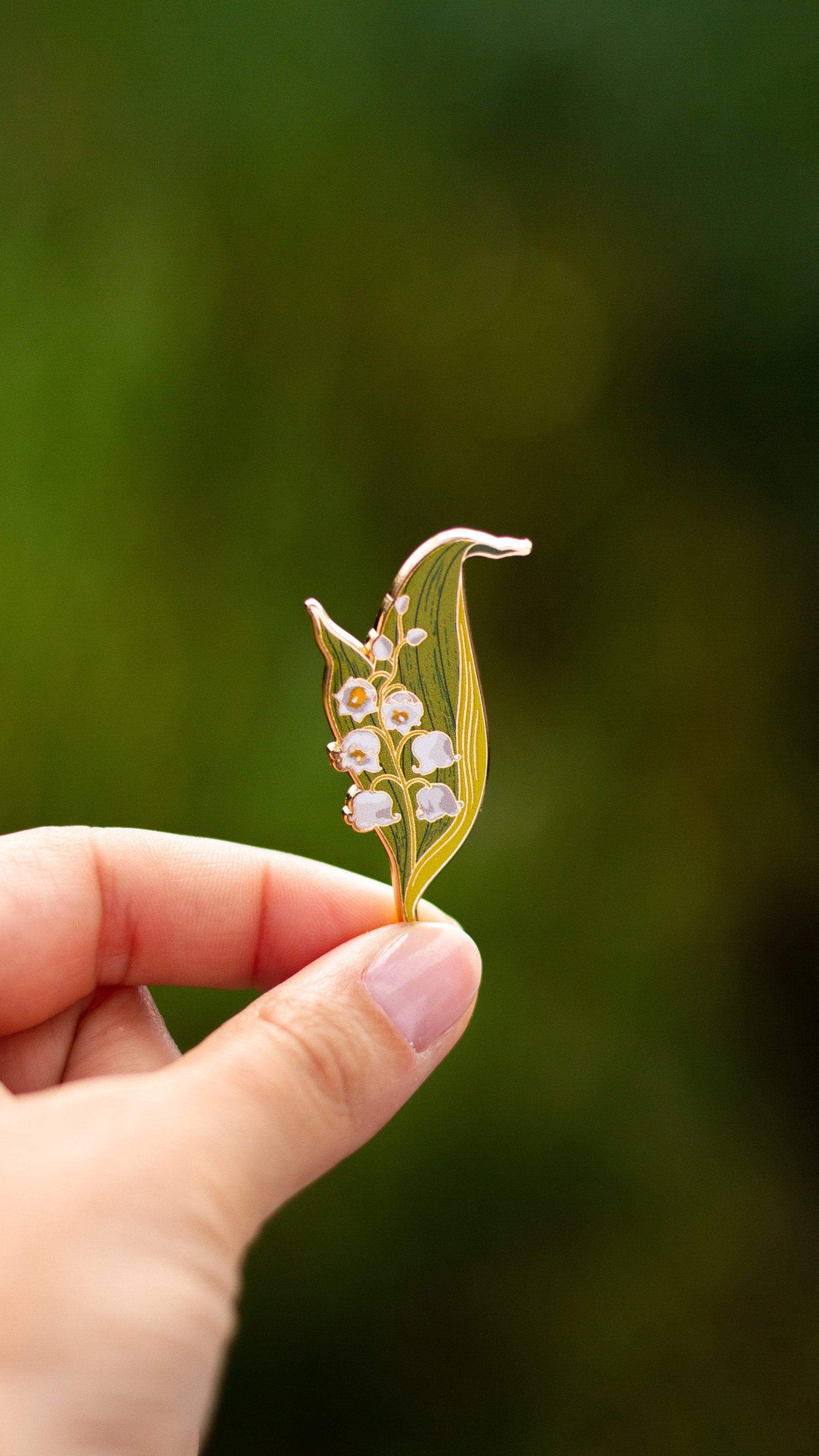 すずらん工房 スズランv2 花柄エナメルピン、5月誕生花アクセサリー、自然モチーフ