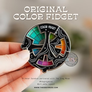 PREORDER Color Fidget© Interactive Spinner Enamel Pin, ORIGINAL DESIGN | Color Wheel Tool, Color Theory, Color Harmony, Peter Donahue