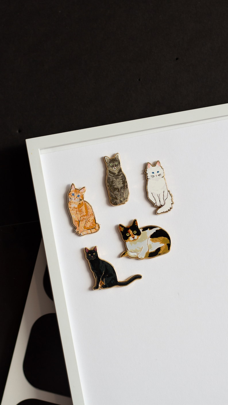 Tabby Cat Enamel Pin, Lapel Pin, Cat Pin, Animal Pin, Cat Lover Gift, Animal Lover Gift, Cat Jewelry, Cute Cat Pins, Aesthetic, Cute Pet Pin image 9