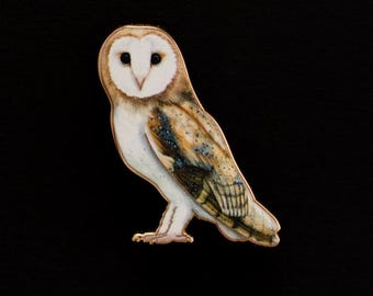 Barn Owl Bird Enamel Pin