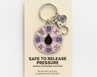 It's Safe to Release Pressure Spinner Interactive Enamel Keychain