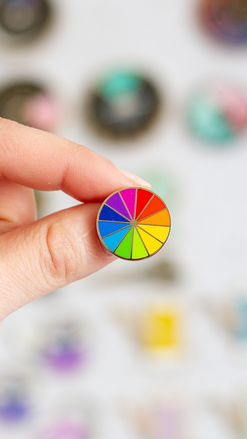 Mini Rainbow Color Wheel Enamel Pin, Artist Gift - Etsy