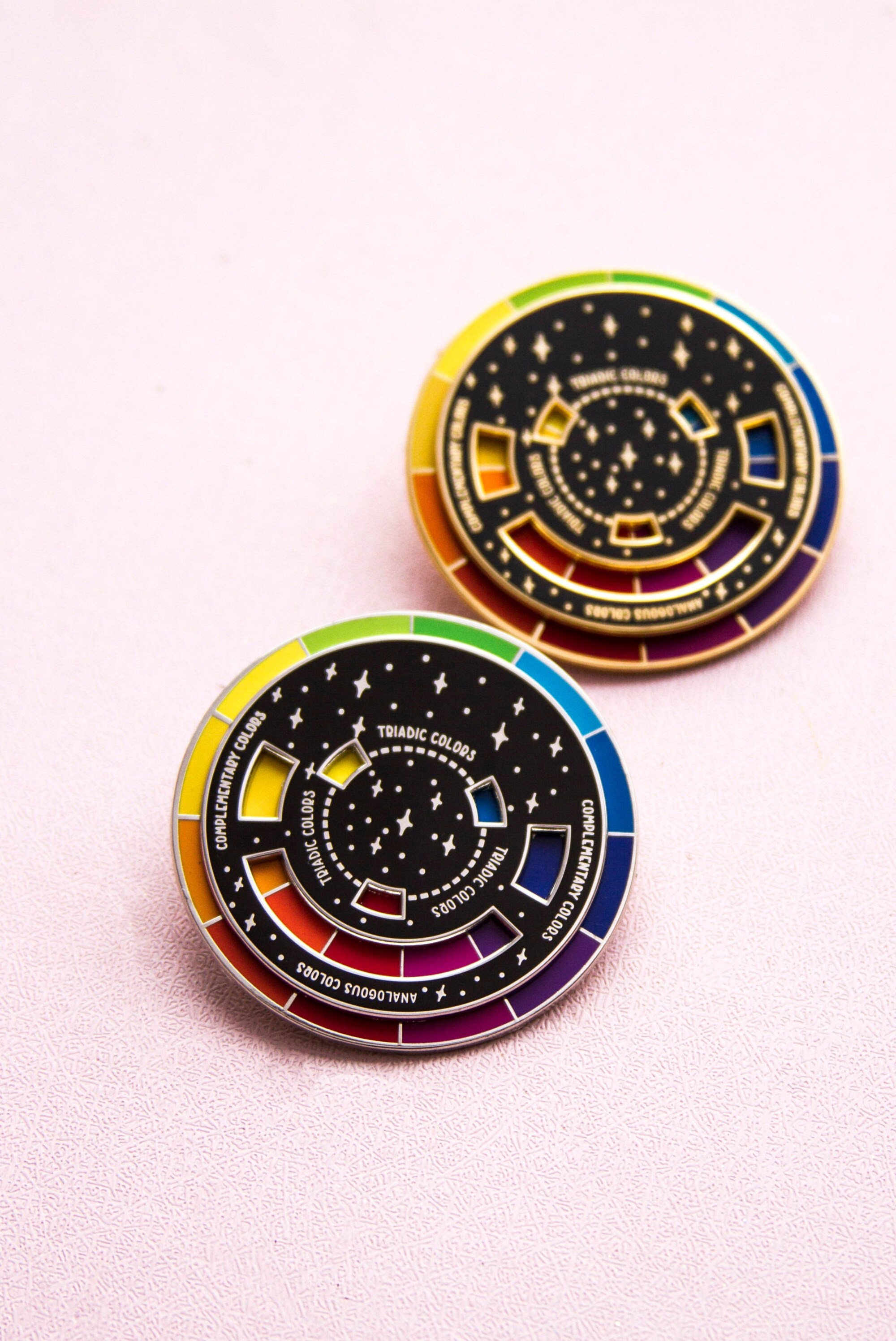 Color Wheel Interactive Enamel Pin (Black) Spinning Pin | Color Wheel Pin