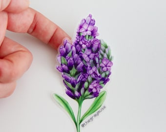 RETIRING Lavender Floral Sticker, Purple Herb Plant, Matte Accessory