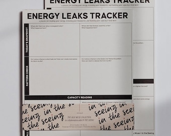 Energy Leaks Notepad | Energy Management and Self-Awareness Notepad | Letter Size