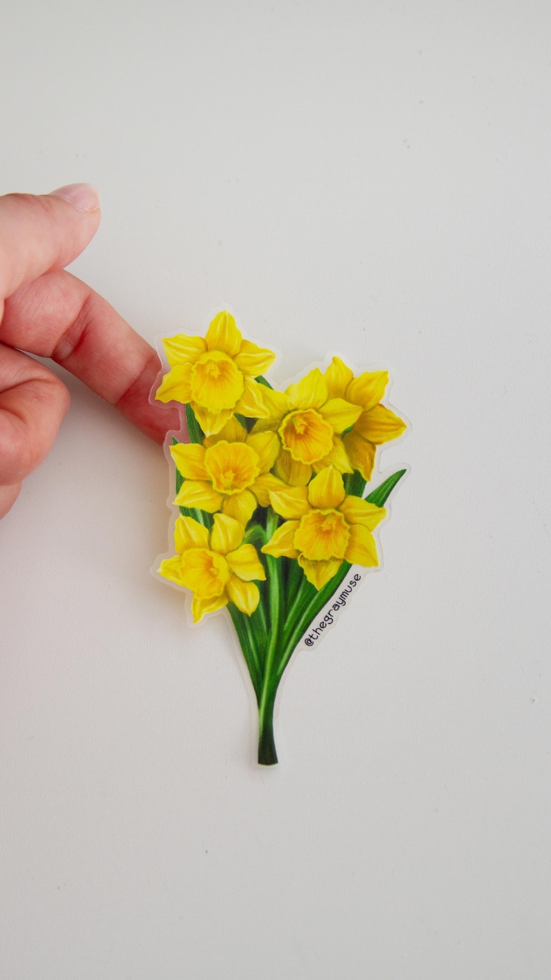 K&ouml;nnte beinhalten: Ein Strau&szlig; gelber Narzissen mit gr&uuml;nen Bl&auml;ttern. Die Blumen sind in einer Traube angeordnet und die Stiele sind zusammengebunden. Das Bild enth&auml;lt den Text "@thegraymuse".