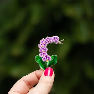 RETIRING Purple Orchid v2 Floral Enamel Pin, Exotic Flower Accessory, Nature Lover Jewelry Gifts, Botanical Plant Lapel Brooch