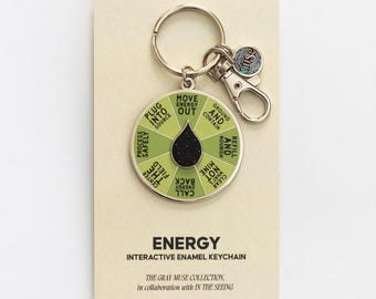 Energy Spinner Interactive Enamel Keychain