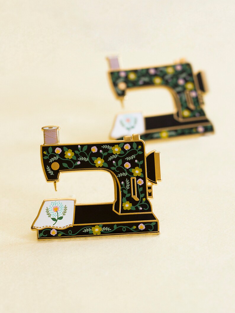 Sewing Machine Enamel Pin Interactive Pin Sewing Pin Badge Etsy