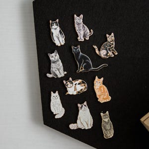 RETIRING Brown Tabby Cat Enamel Pin, Gold-Plated Kitten Lapel Brooch image 10