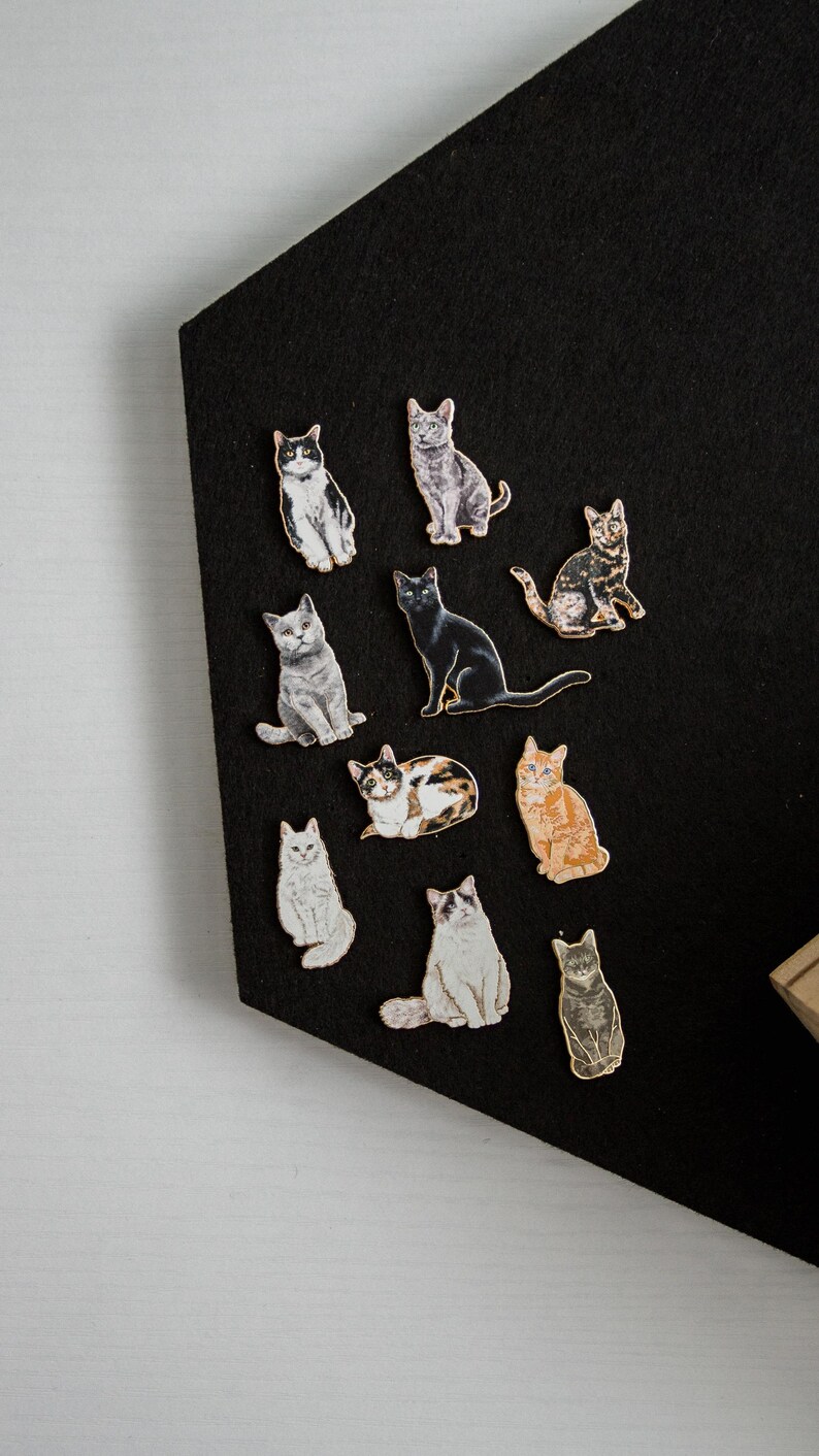 RETIRING Brown Tabby Cat Enamel Pin, Gold-Plated Kitten Lapel Brooch image 10