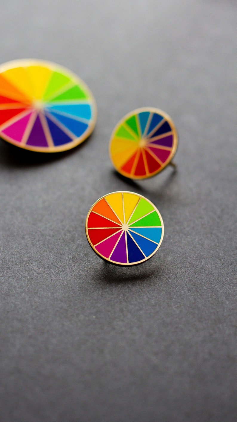 Mini Rainbow Color Wheel Enamel Pin, Artist Gift - Etsy