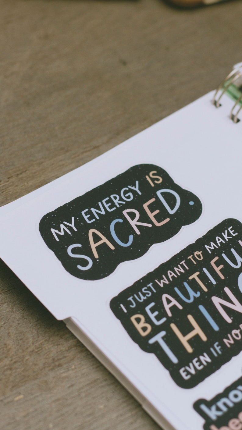 RETIRING My Energy is Sacred Matte Sticker, Inspirational Matte Sticker, Laptop Sticker, Water Bottle Sticker, Affirmation Sticker image 4