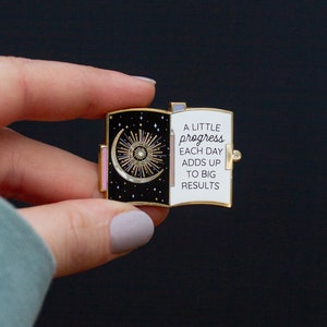 RETIRING Progress Artist Sketchbook Enamel Pin, Galaxy Pin, Affirmation Pin, Moon Enamel Pin, Denim Jacket Pin, Aesthetic Enamel Pin