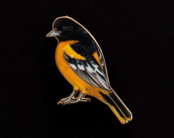 Baltimore Oriole Bird Enamel Pin | State Bird of Maryland