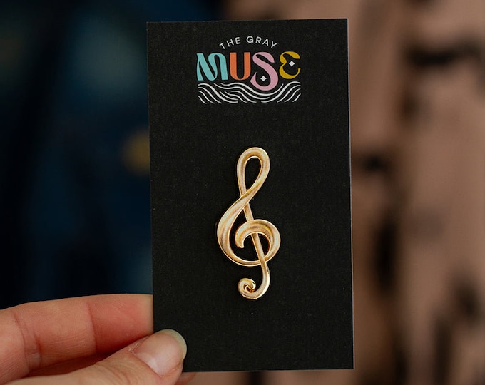 Treble Clef Music Symbol Enamel Pin, Artists Pins, Denim Jacket Badge, Artist Backpack Brooch, Musician Jewelry, Music Gift LIMITED BATCH