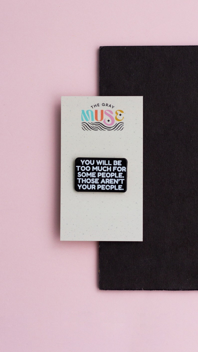 Not Your People Text Enamel Pin, Mental Health Pin, Mental Health Quotes, Affirmations, Uplifting Mantras, Emotional Regulation, Boundaries image 3