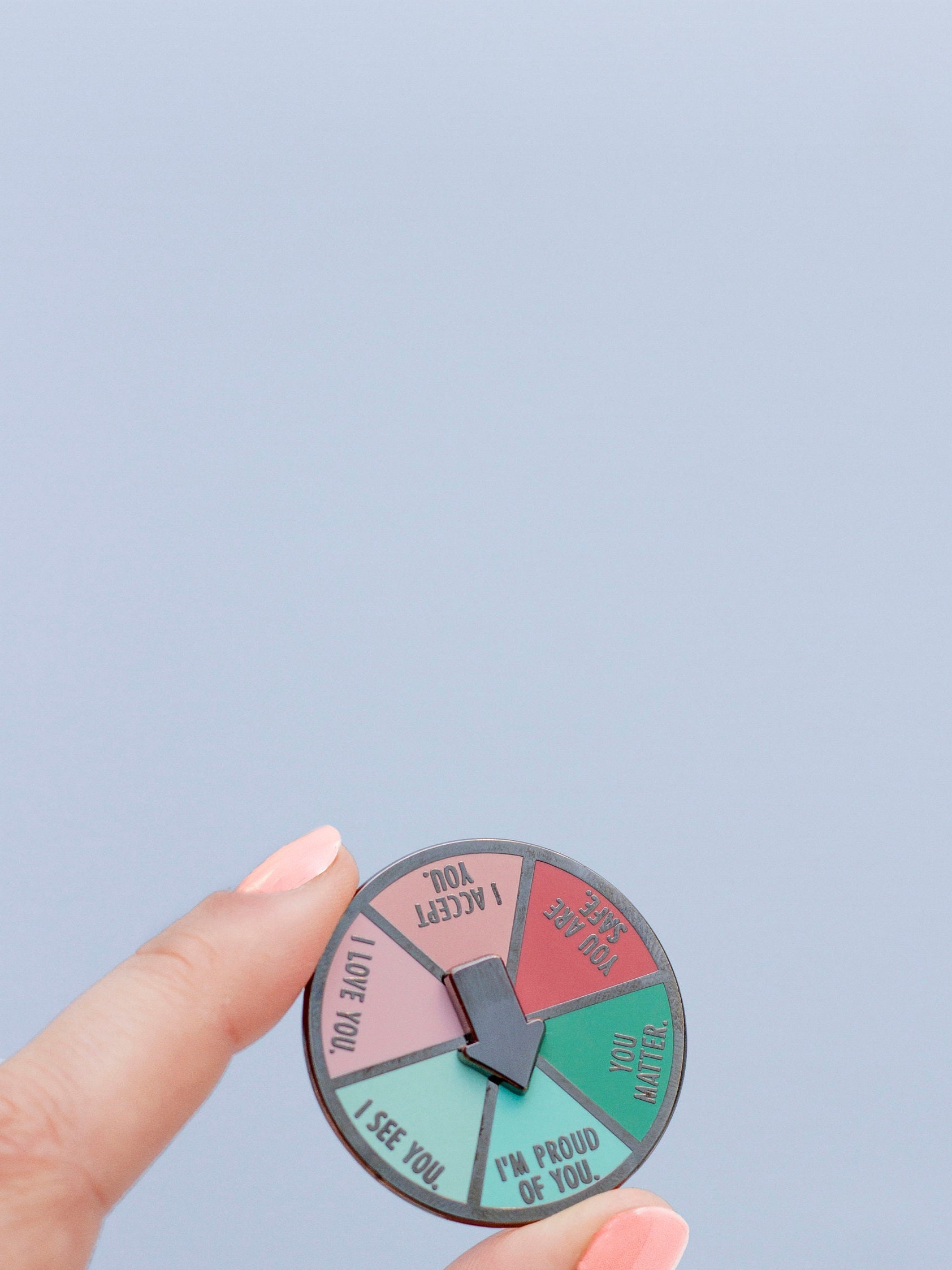 Inner Child Affirmation Enamel Pin, Interactive Pin, Affirmation Pin Badge, Aesthetic Enamel Pin, Spinning Pin, Mental Health Pin