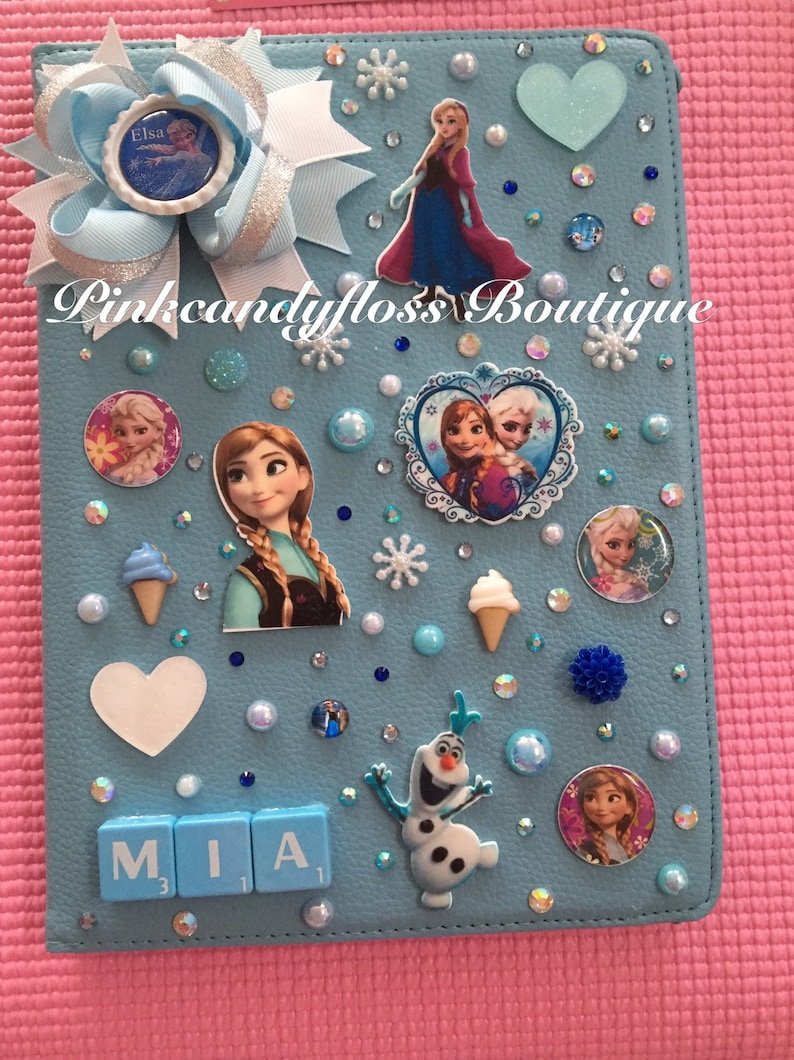 Frozen Anna and Elsa Blinged Personalised iPad or Tablet Case Etsy