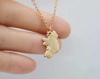 Gold Irland Halskette neue Irland Landkarte Umriss