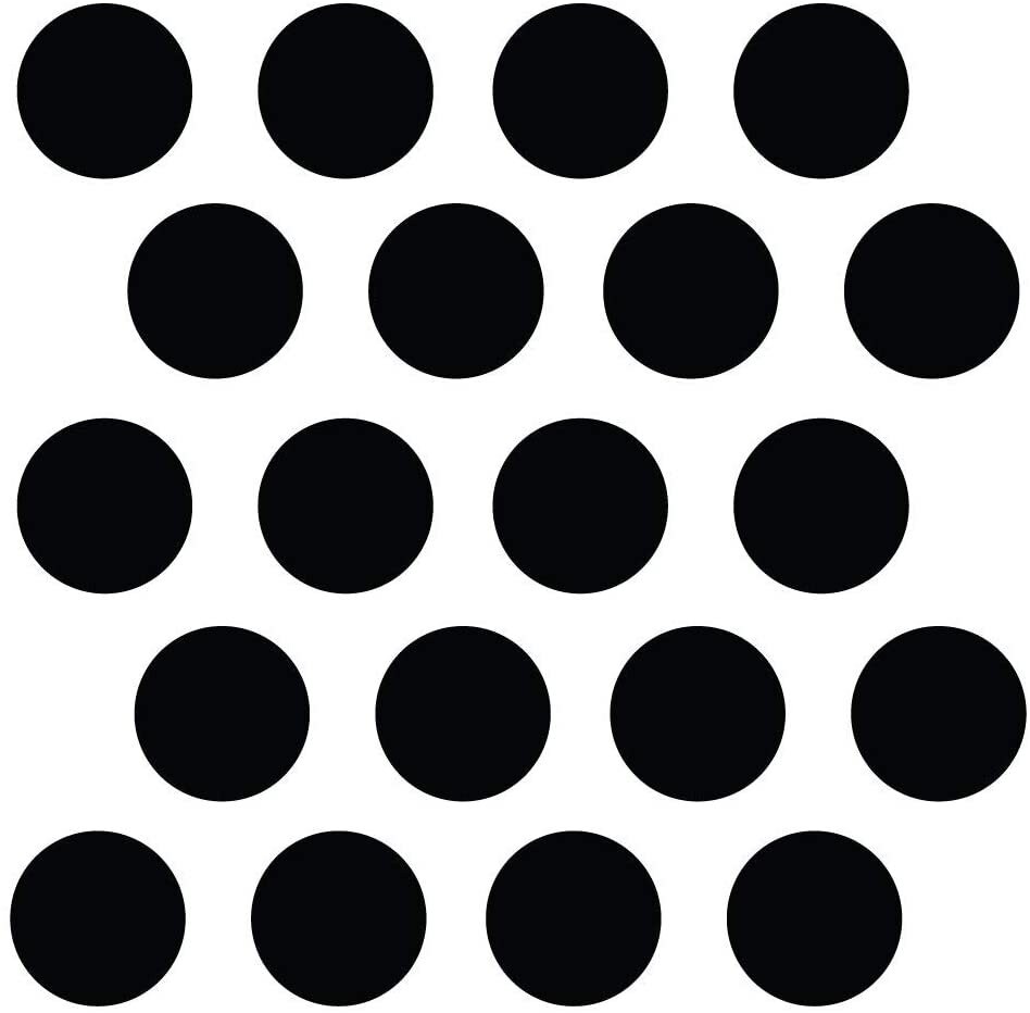 Black Polka Dot Decals 2 Inches Removable Peel and Stick Circle Wall