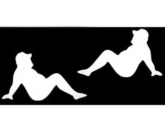 Fat Truck Guy Mud Flap Decal (Set of 2): 5.5" Black Vinyl Sticker