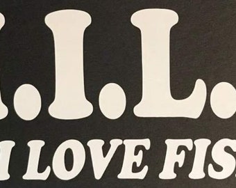 Man I Love Fishing Vinyl Decal Sticker - Funny Fishing Gift (Set of 2)