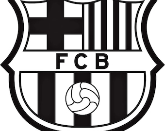 FC Barcelona Decal Sticker (Set of 2) Black  - 5 inches - Soccer Fan Gift