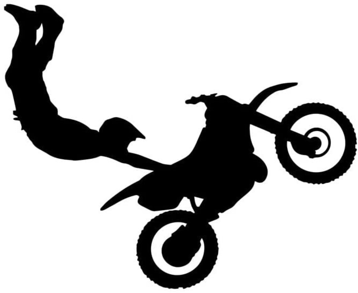 Motocross Rider Sports Vinyl Black- Set of 2- Size 5"x5"- Decal ...