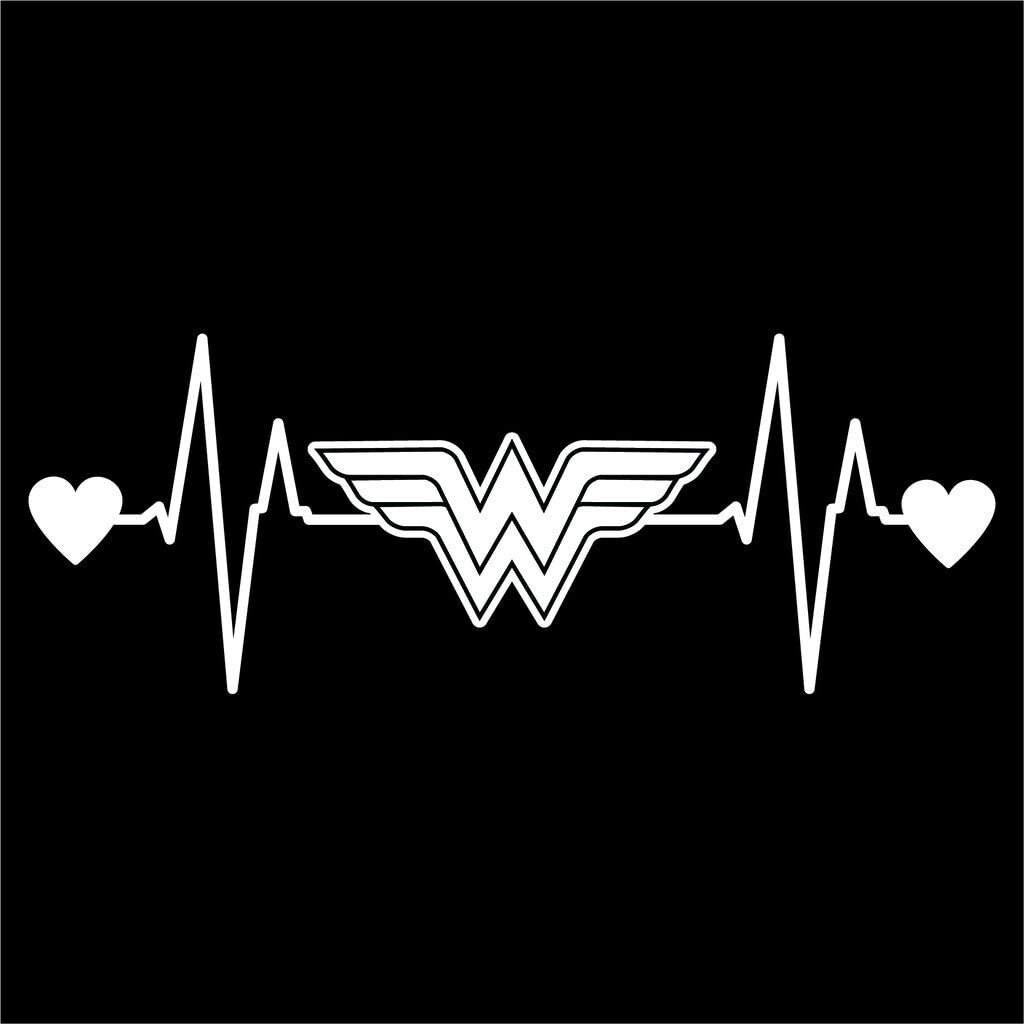 Wonder Woman Heartbeat Vinyl Decal Sticker Cars Trucks Vans Etsy