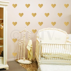 Gold Polka Hearts  6 INCHES - QTY 18