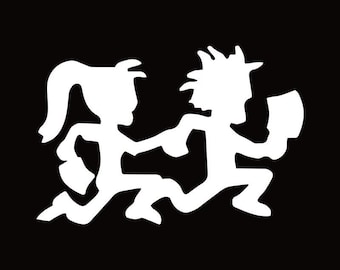 Juggalo Couple Decal Stickers - White Vinyl Decal - 3.6"X5.5" - Set of 2