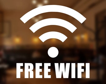 Free WiFi Sign Decal Stickers (Set of 2) - 5"X5"