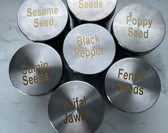 Personalized Spice Jar Labels: Vinyl Decal Stickers, Set of 30