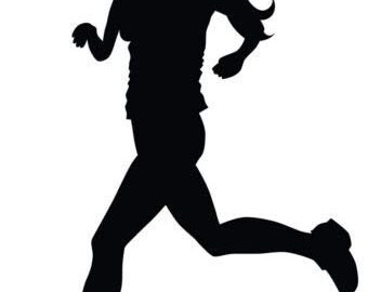 Running Woman Decal (Set of 2): White Vinyl Sticker for Laptop, Car, Window
