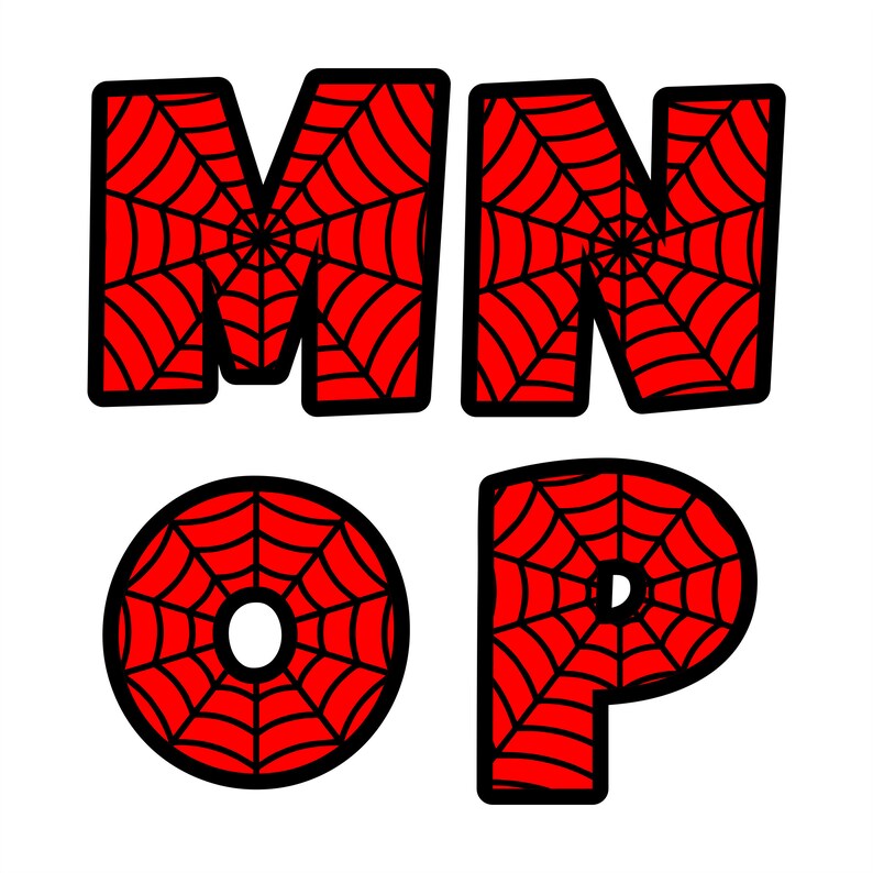 spiderman alphabet bundle svg spiderman letters svg spider