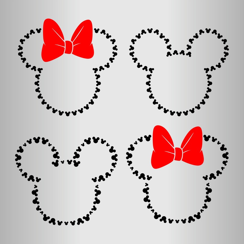 Download Mickey Heads Outline Svg Design Silhouette Cameo Vinyl Etsy