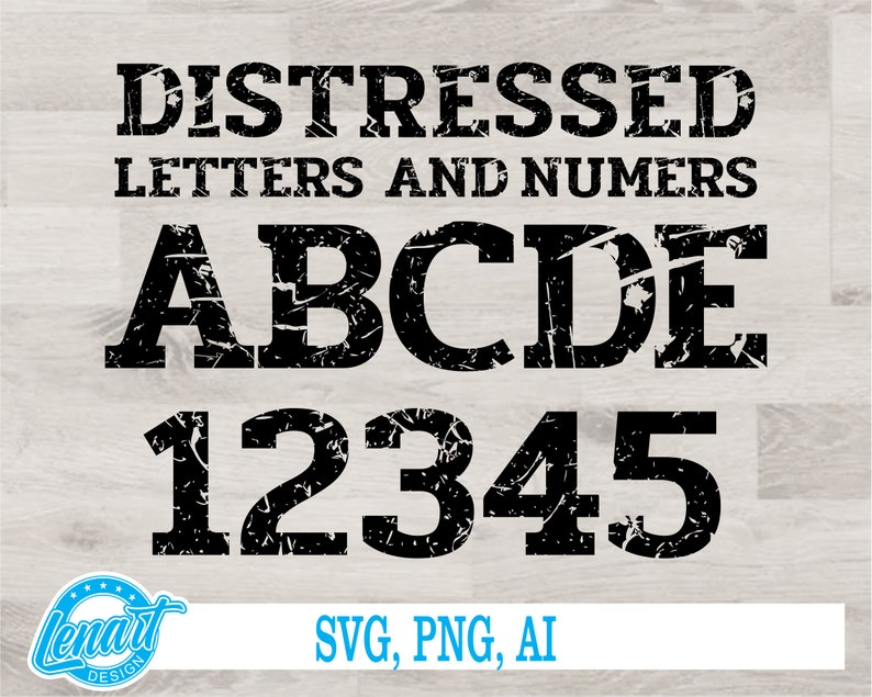Download Distressed Font svg files Distressed font alphabet numbers ...