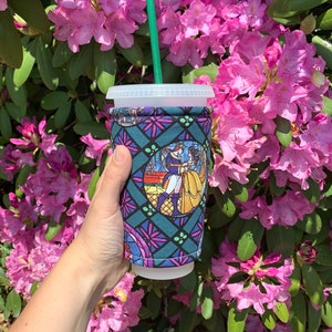 Beauty and the Beast  Insulated Iced Coffee Cozy,  Cup Sleeve