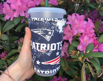 New England Patriots Coffee Cozy, Iced Coffee Cozy, Cup Sleeve, Can Cozy, Insulated