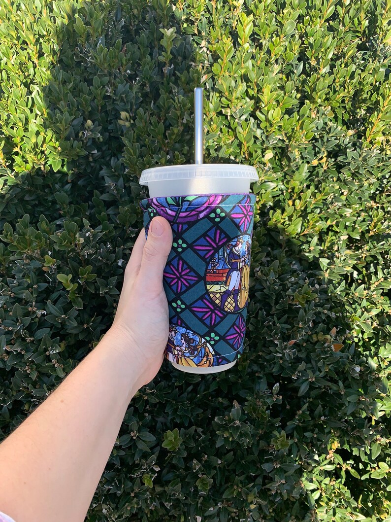 Beauty and the Beast Insulated Iced Coffee Cozy, Cup Sleeve image 3