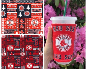 Red Sox Insulated Coffee Cozy, Iced Coffee Cozy, Coffee Sleeve, Can Cozy