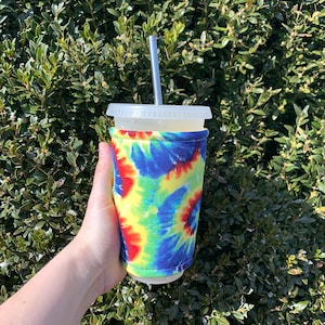 Tie Dye Insulated Iced Coffee Cozy, Cup Sleeve