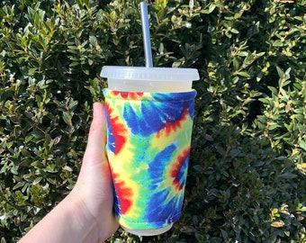 Tie Dye Insulated Iced Coffee Cozy, Cup Sleeve