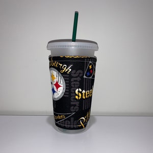 Steelers Football  Insulated Iced Coffee Cozy, Cup Sleeve