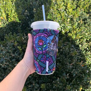 Beauty and the Beast Insulated Iced Coffee Cozy, Cup Sleeve image 5