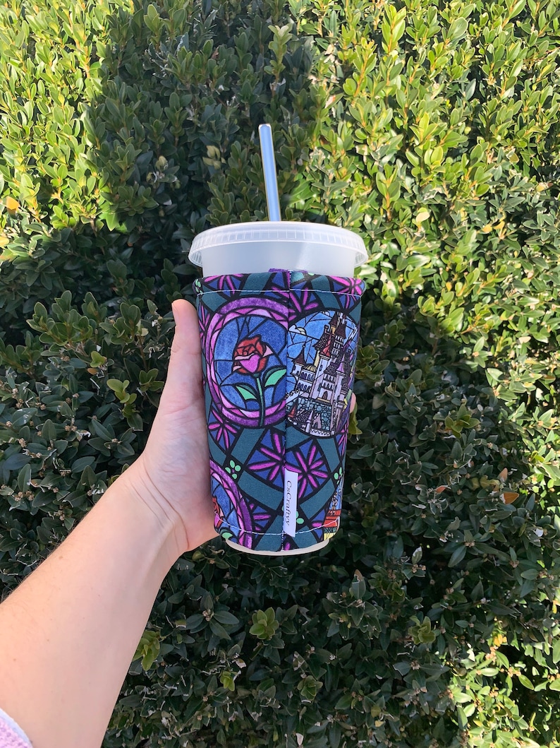 Beauty and the Beast Insulated Iced Coffee Cozy, Cup Sleeve image 5